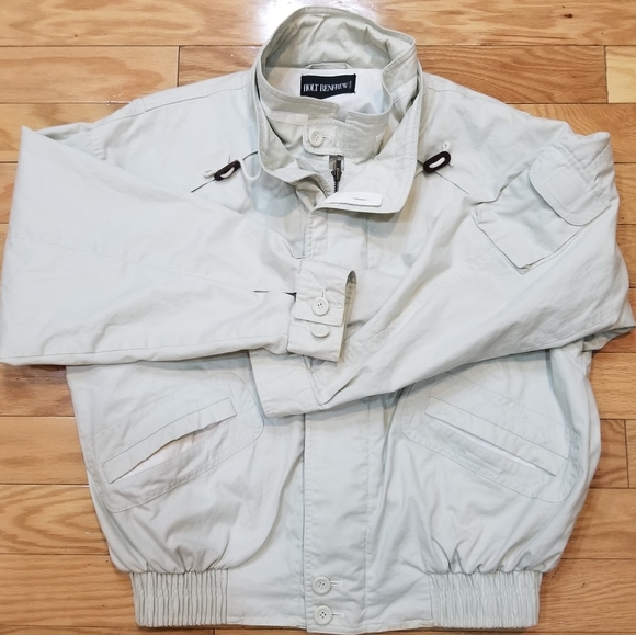 Holt Renfrew Bomber Light Khaki Jacket Medium - Picture 3 of 14
